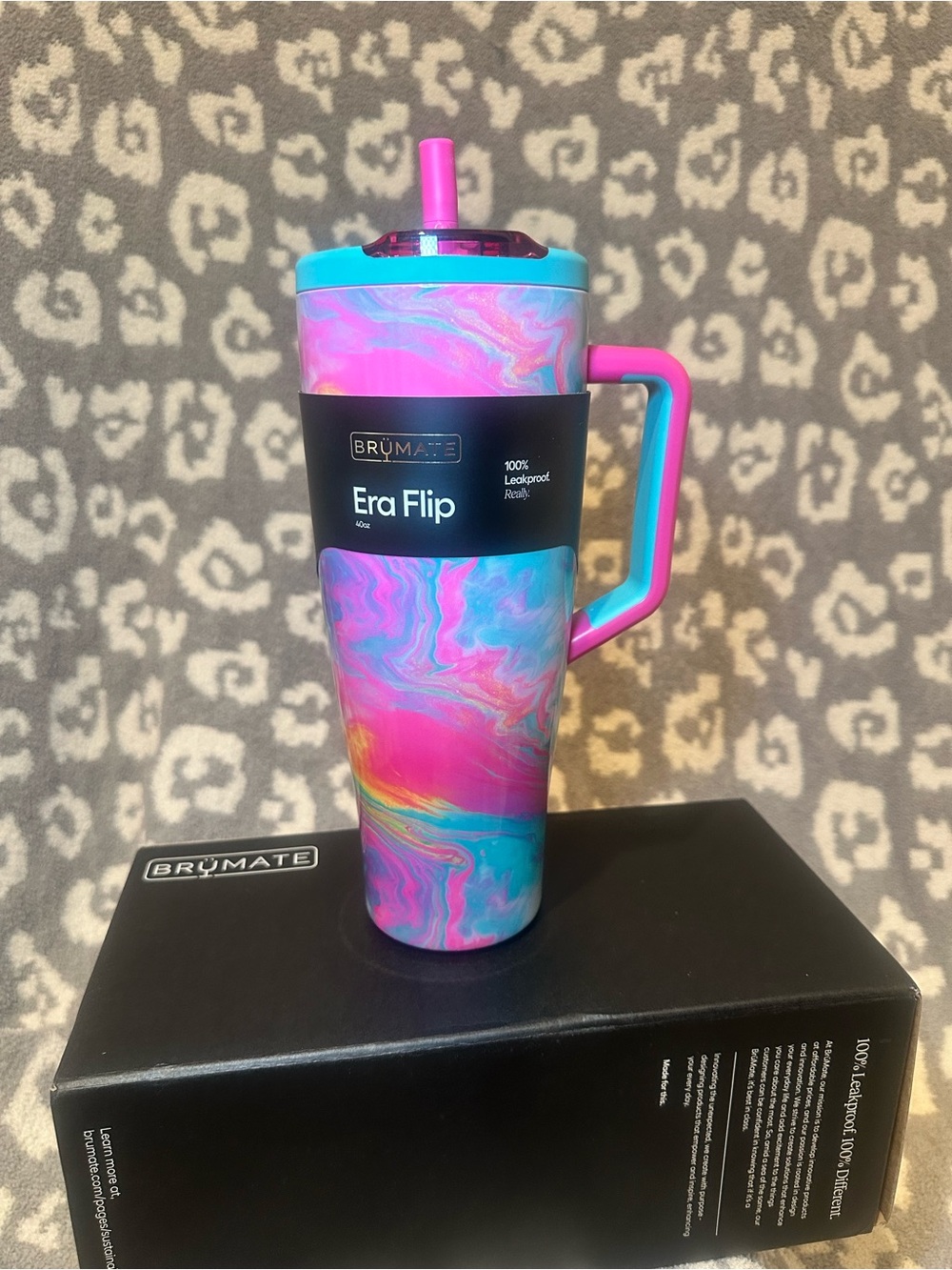 BrüMate Era Flip 40oz Travel Mug  Limited Edition Rainbow 🌈 Swirl😍😍New 🌈 - Picture 15 of 17